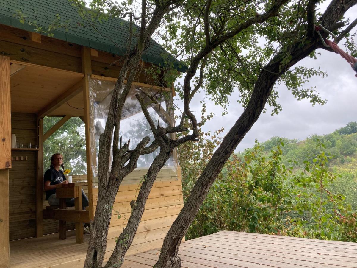Cabane Bivouac Avec Echelle A L'Ombre Des Chenes Idrac-Respailles Zewnętrze zdjęcie